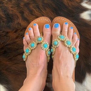 Mystique Turquoise jeweled sandal